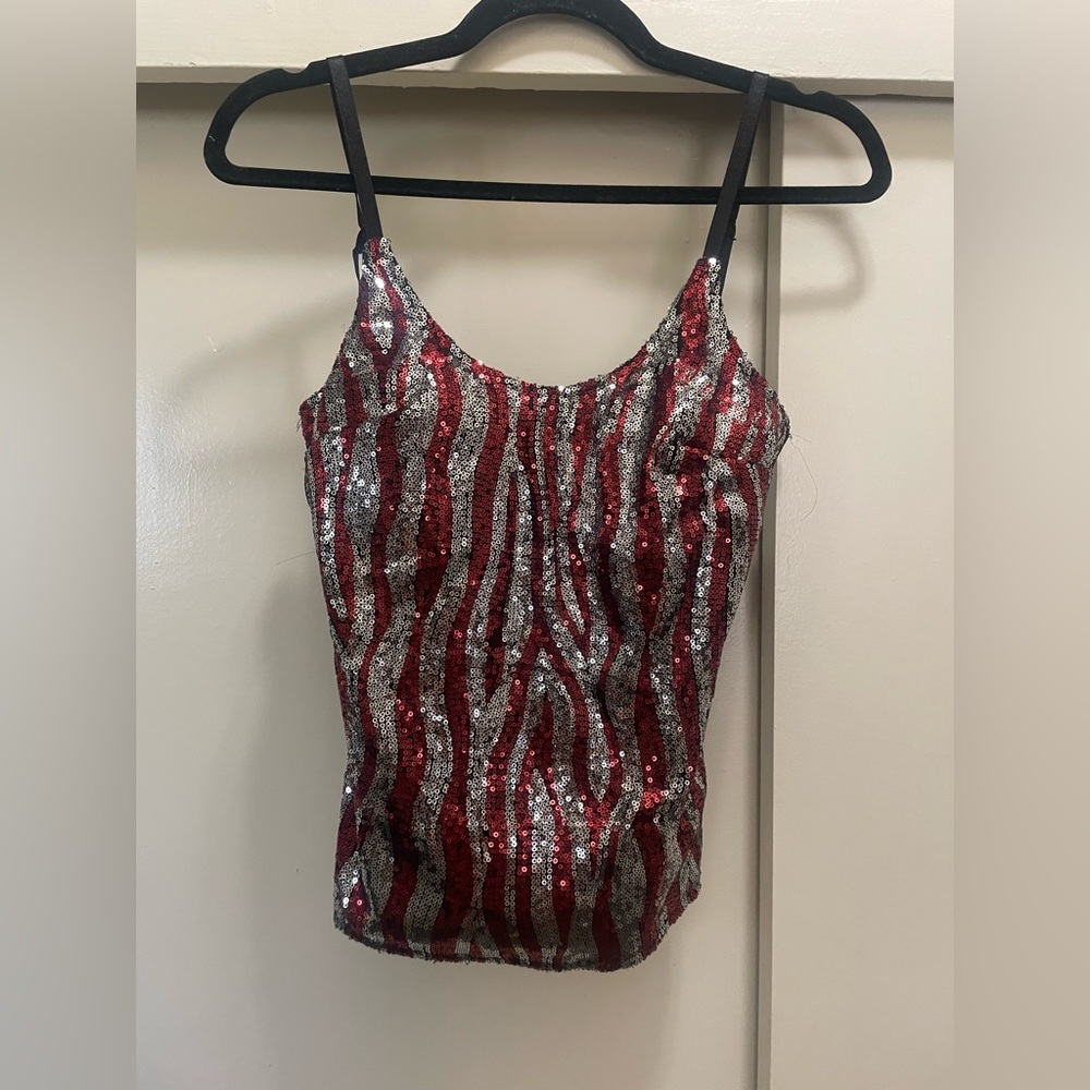 Vintage Rocky Horror Red and Silver Sequin Tank Top